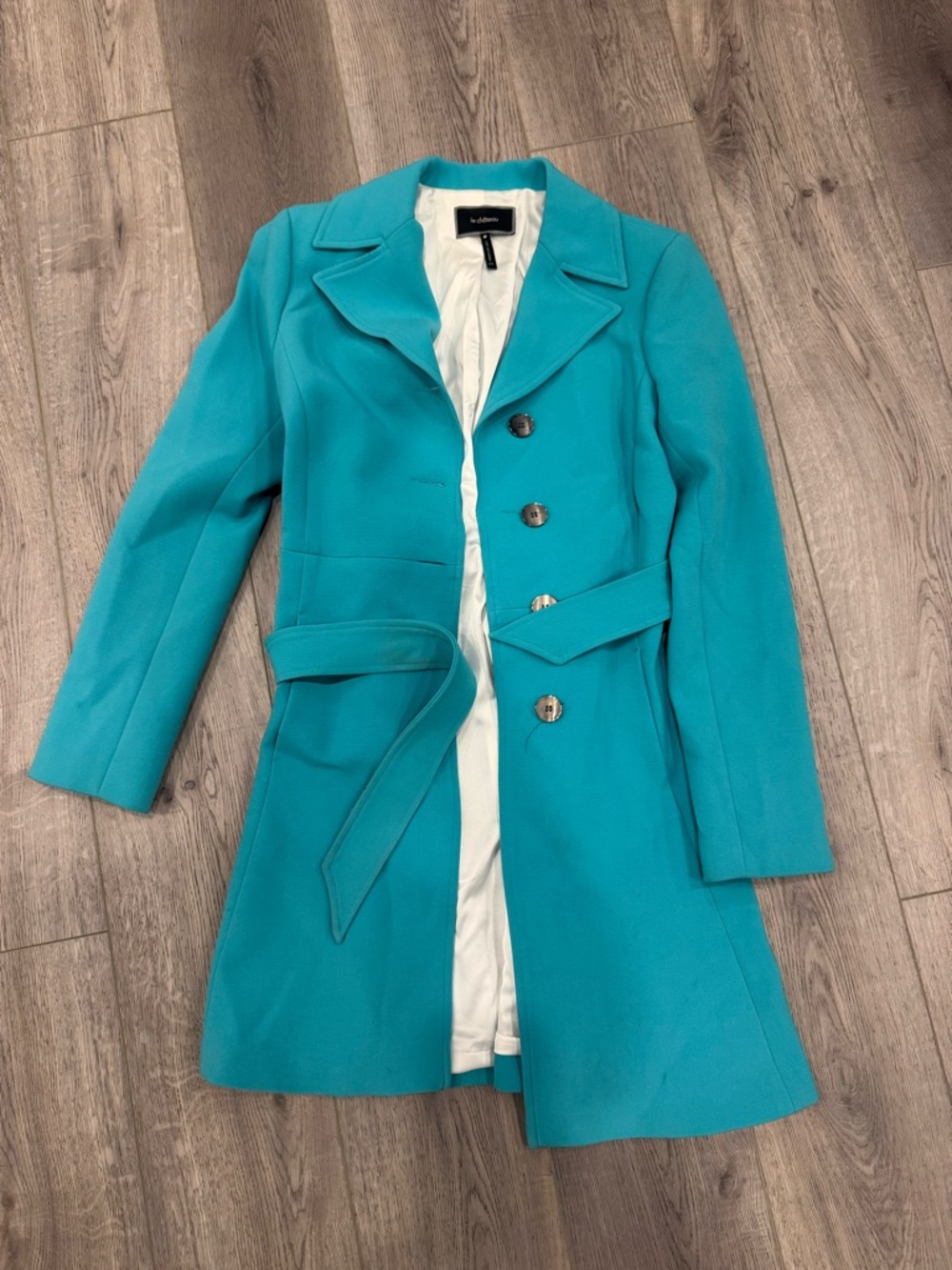 le chateau Teal Belted Pea Coat